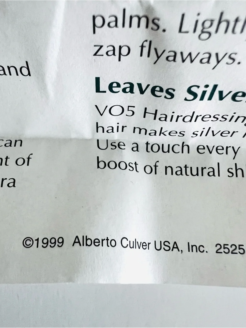 Vintage 1999 Alberto VO5 Conditioning Hairdressing - Extra Body (1.5 oz)